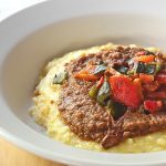 Cheesy Polenta with Mole and Roasted Peppers slider - The Wimpy Vegetarian