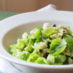 Vegetarian Thanksgiving Warm Brussels Sprouts Salad with caramelized red onions