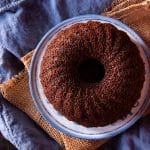 Top view of Boston Brown Bread on a plate.