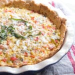 Mexican Street Corn Casserole baked in a tart shell.